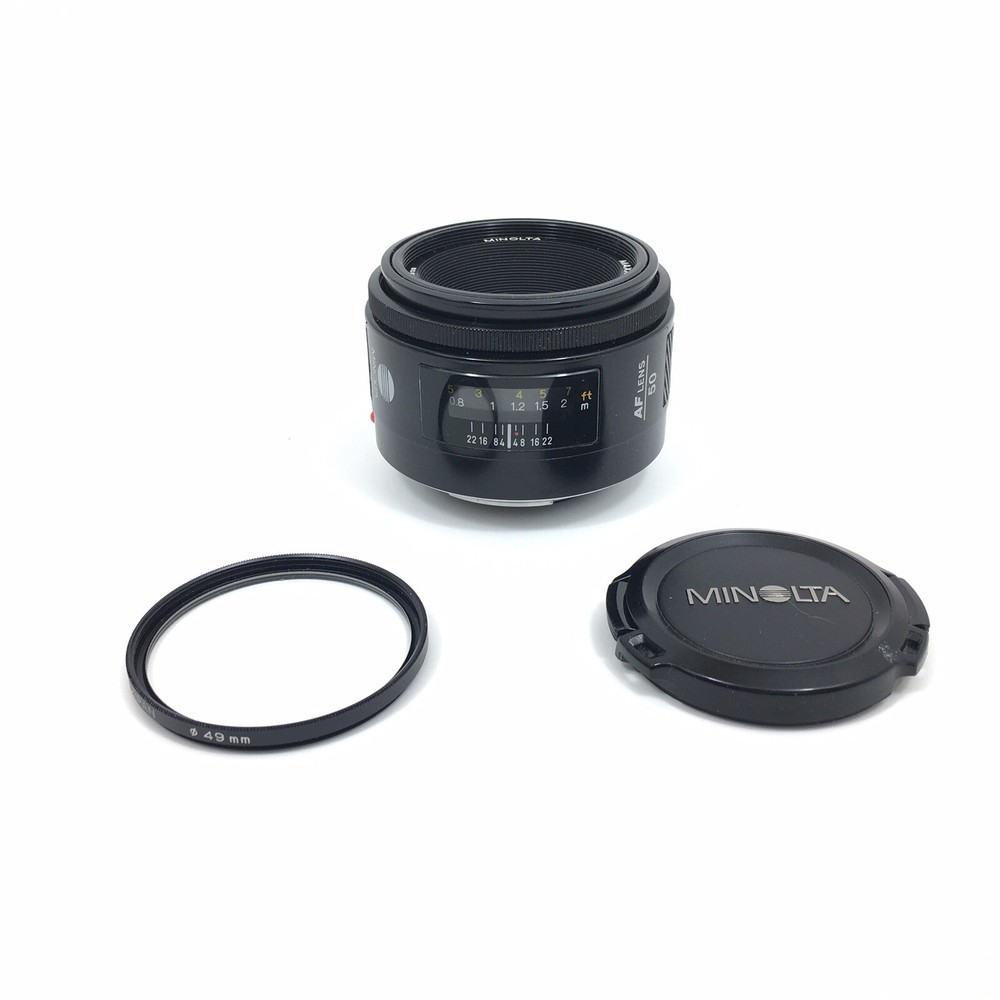 Minolta Maxxum AF Lens 50mm 1:1.7 (22) A-mount 49mm Japan / Tested & Working