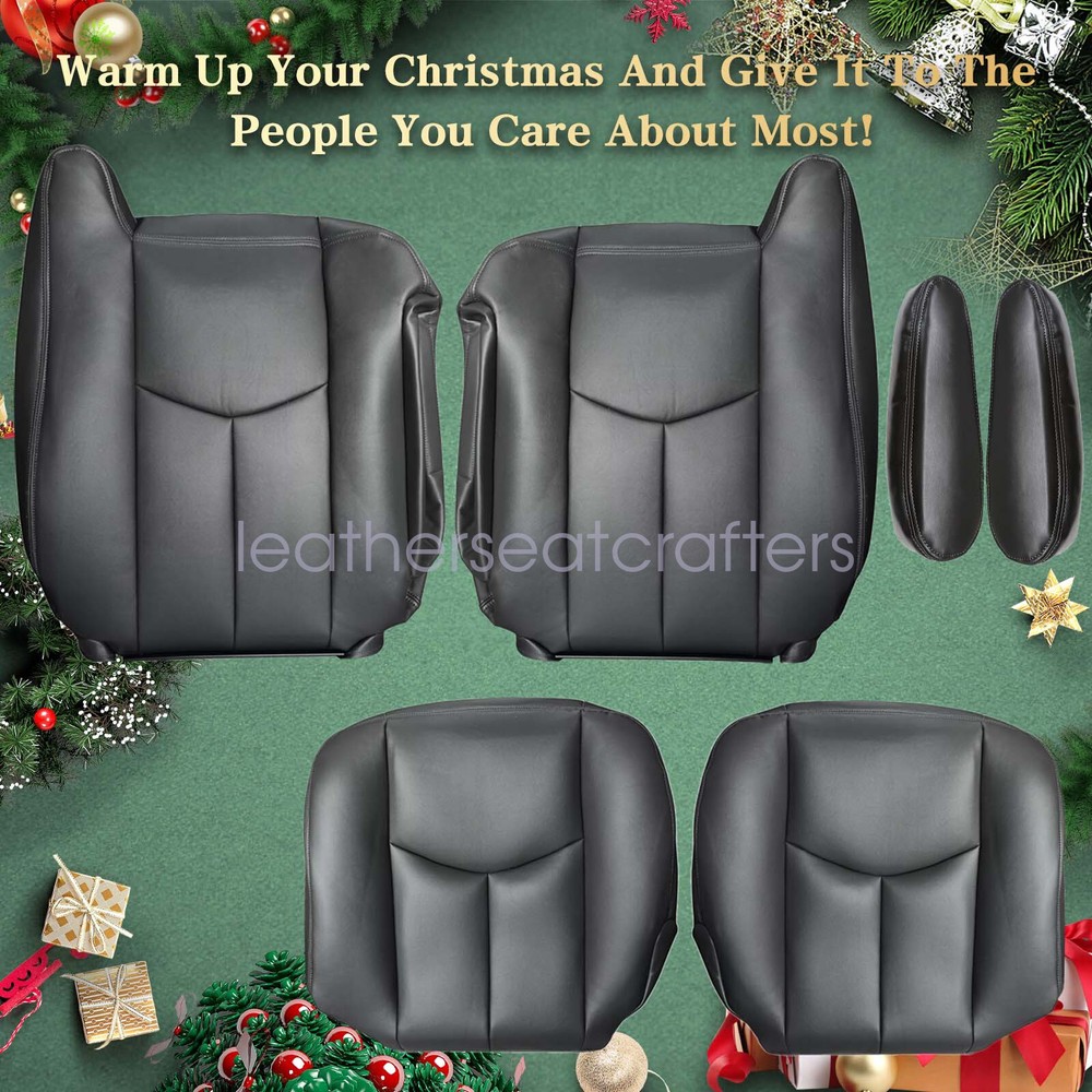 2003-2006 Chevy Avalanche Silverado Gray Front Bottom & Top Seat Cover 692