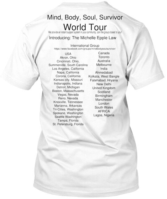 Mind Body Soul Survivor T-Shirt Made in the USA Size S to 5XL