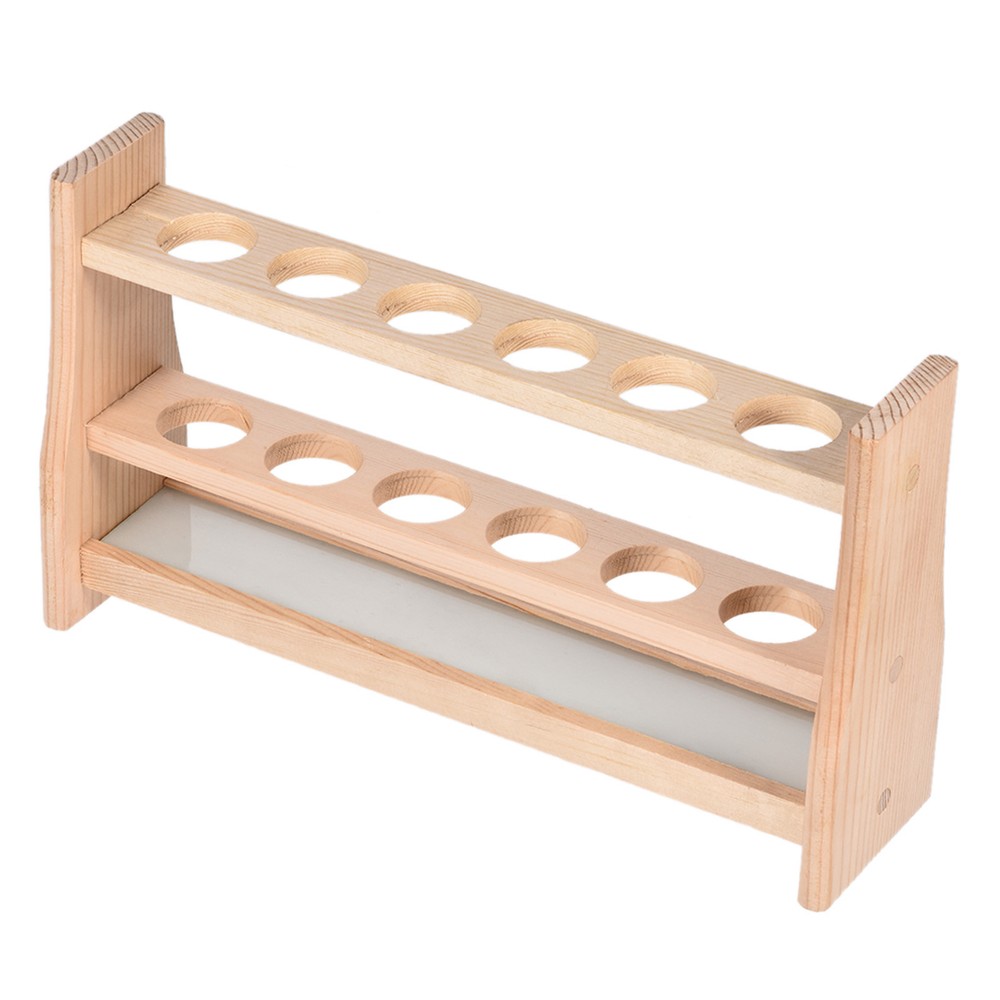 Wooden Test Tube Rack Holder for 100ml Lab Test Tube(Wood Color, 6-Sockets)
