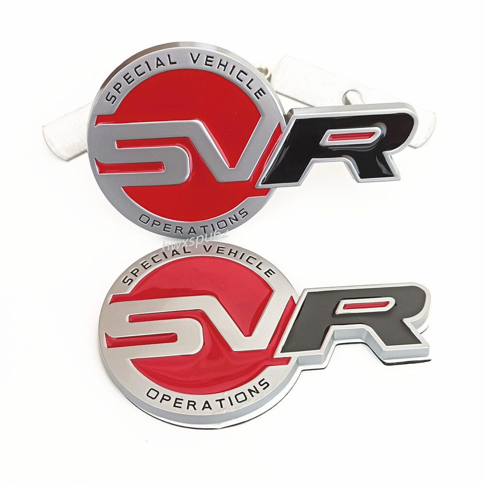 2X SVR Special Vehicle Grill badge + Trunk Rear Emblem Metal Red BLACK Decal