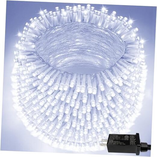 500 LED Extra-Long Cool White String Lights for Indoor and Outdoor Use