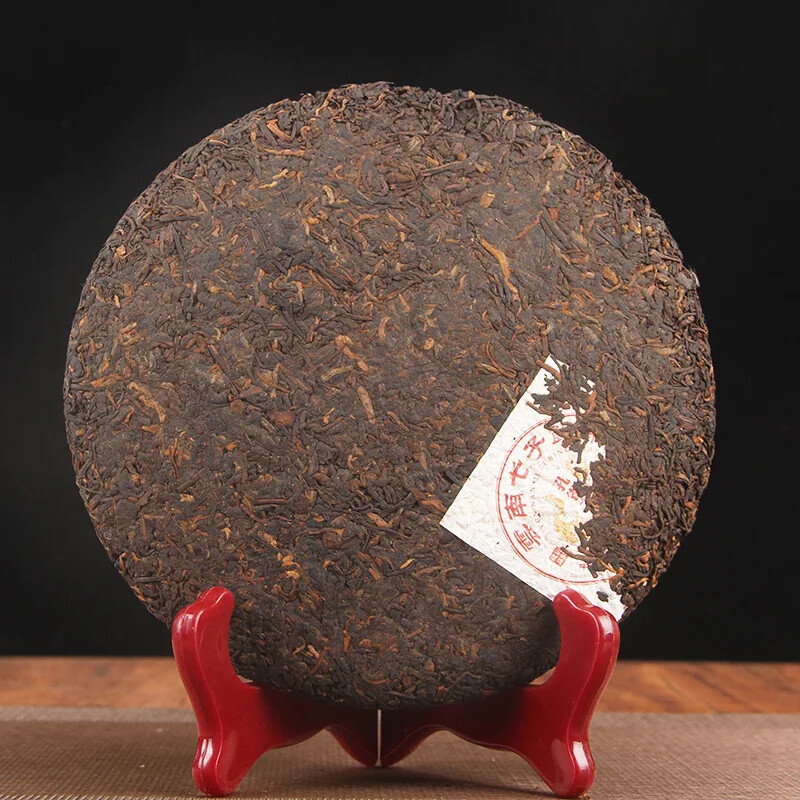 Chinese Good Taste Shu Puer Tea Cake 357G Yunnan Qizi Bing Fermented Puerh Cha