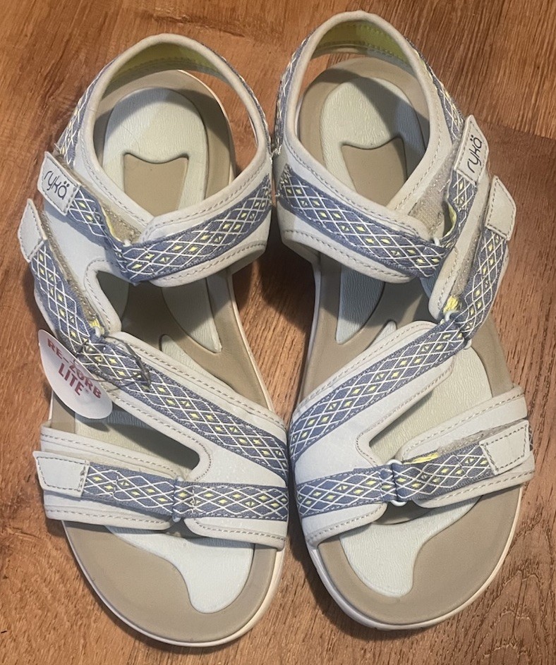 Ryka Ginger Re-zorb Lite Wimen’s Blue Sandals 8.5 New
