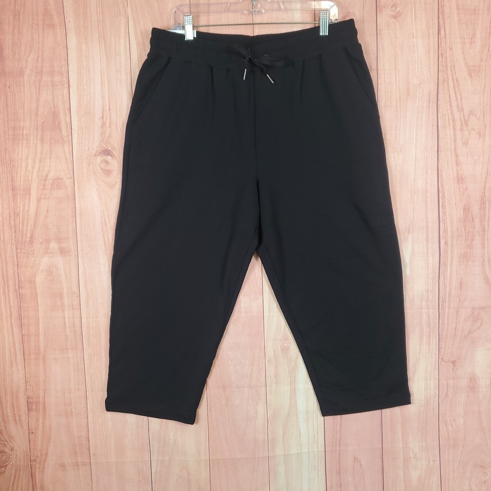 Members Mark Womens Capri Sz Large Adjustable Waist Soft French Terry Capris NEW-image