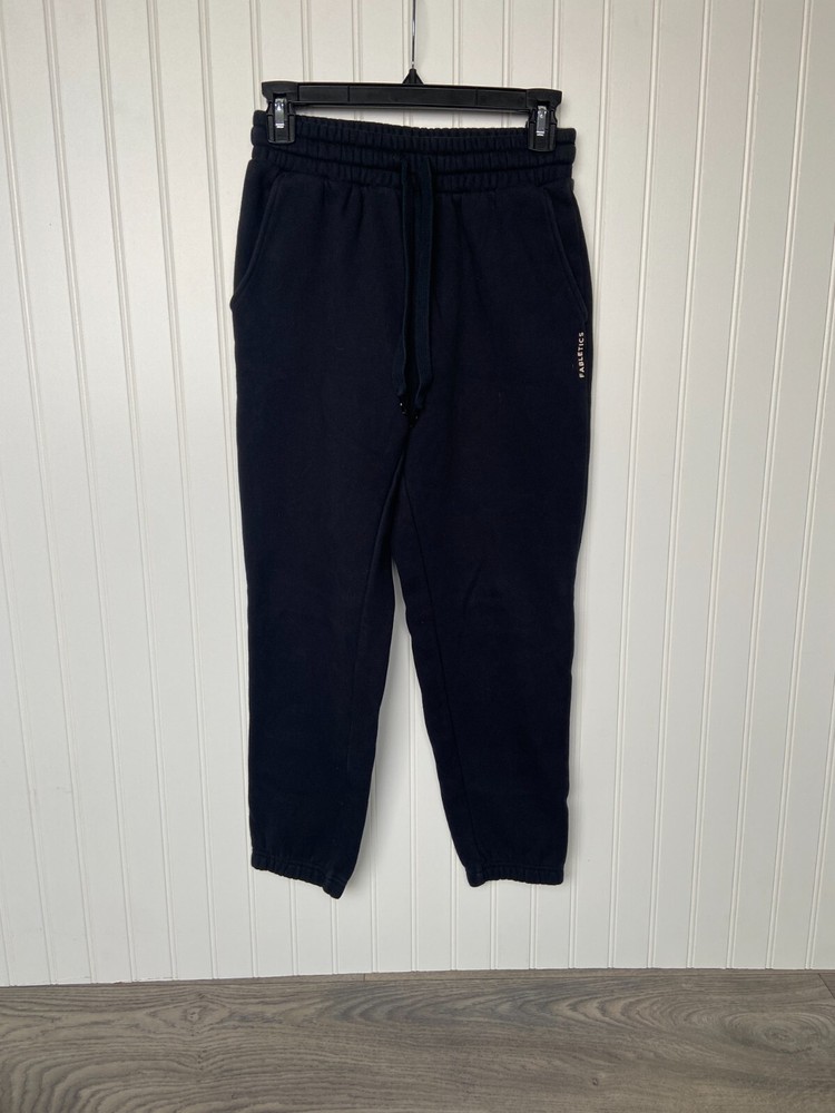 Fabletics Womens XS Black Fleece Joggers with Drawstring Waist