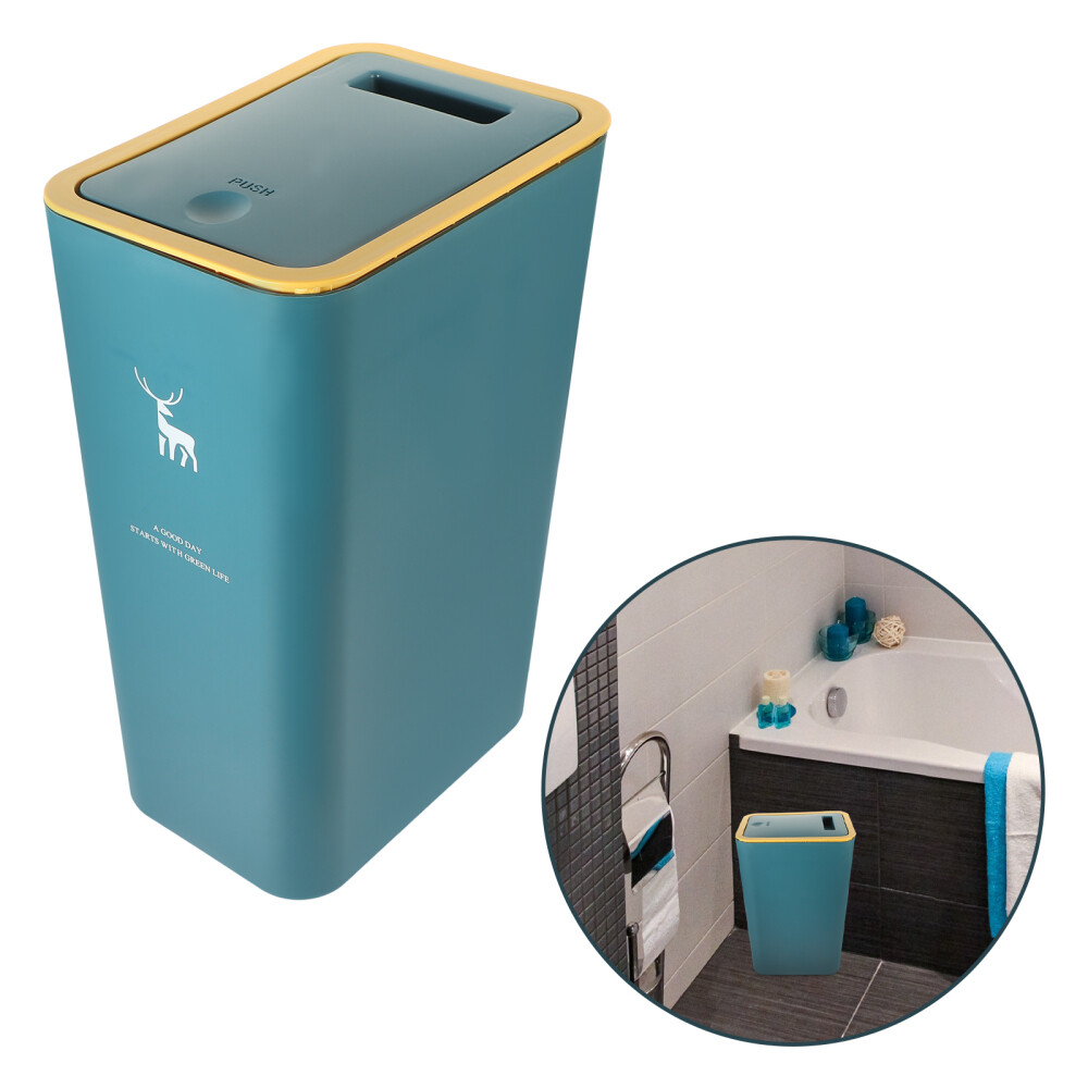 Lid Kitchen and Bathroom Trash Can with Slit Press-type Storage Bucket Office