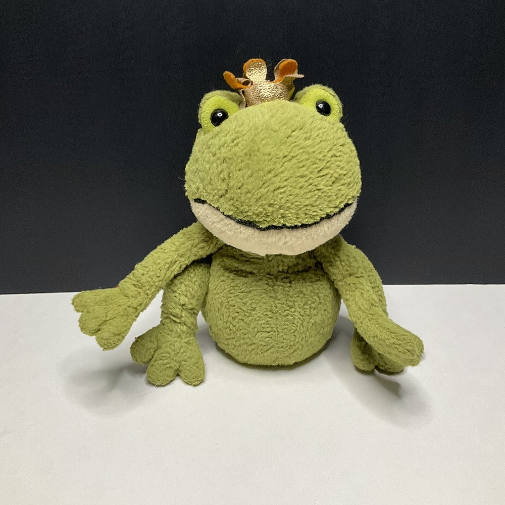 Jellycat London Felipe Frog Prince Plush Retired Gold Crown Stuffed Animal 9”