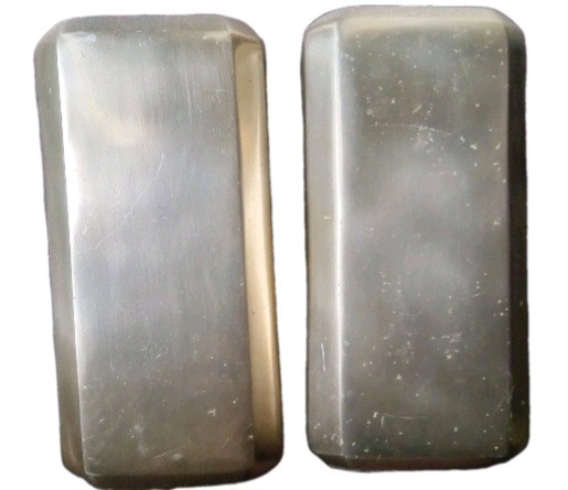 Vintage Gold Tone Octagonal Metal Vases – Elegant Sophisticated Home Decor  