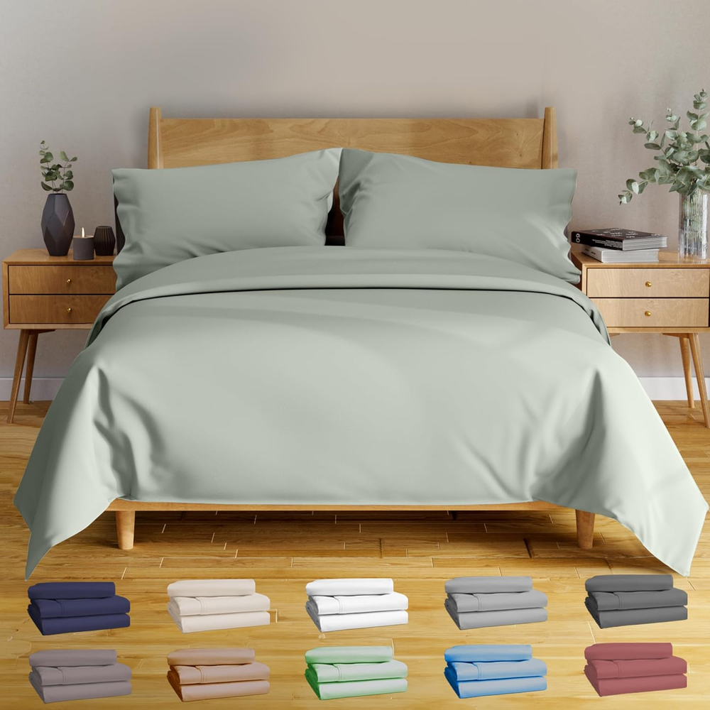Luxury Queen Sheet Set 100% Bamboo Viscose Soft Breathable Bedding