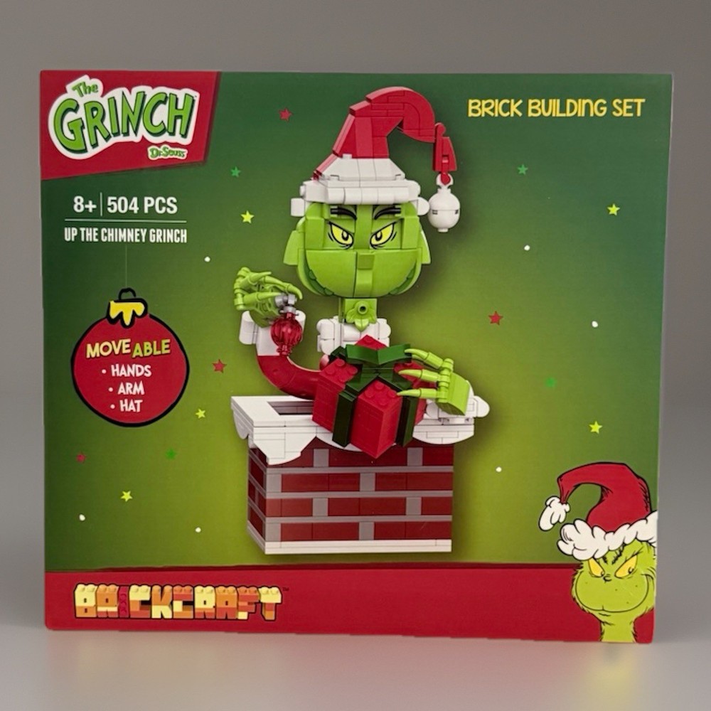 Holiday NEW! Brickcraft Grinch Escaping Chimney 504pc Set w/ Movable Arms Sealed