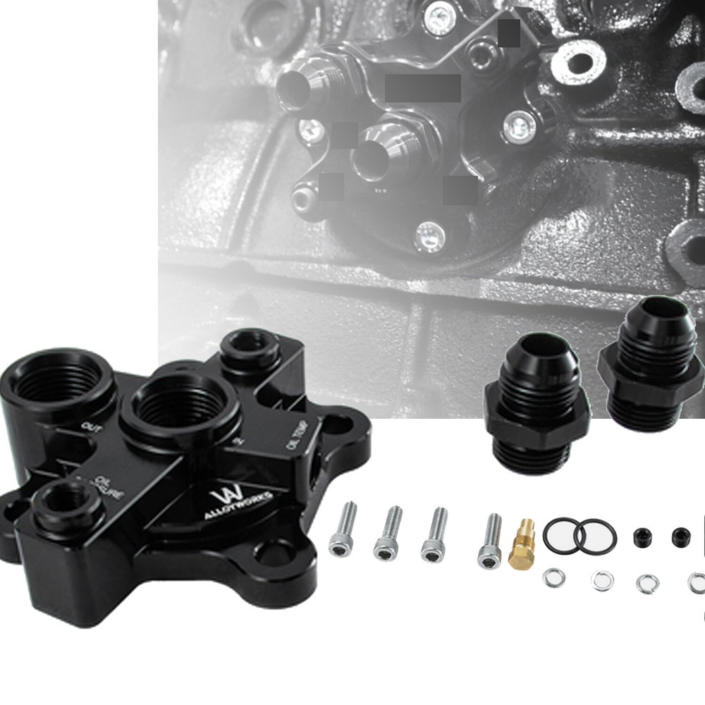 AN10 Oil Filter Block Adapter Kit Nissan GTR Skyline RB20 RB25 RB26 RB30