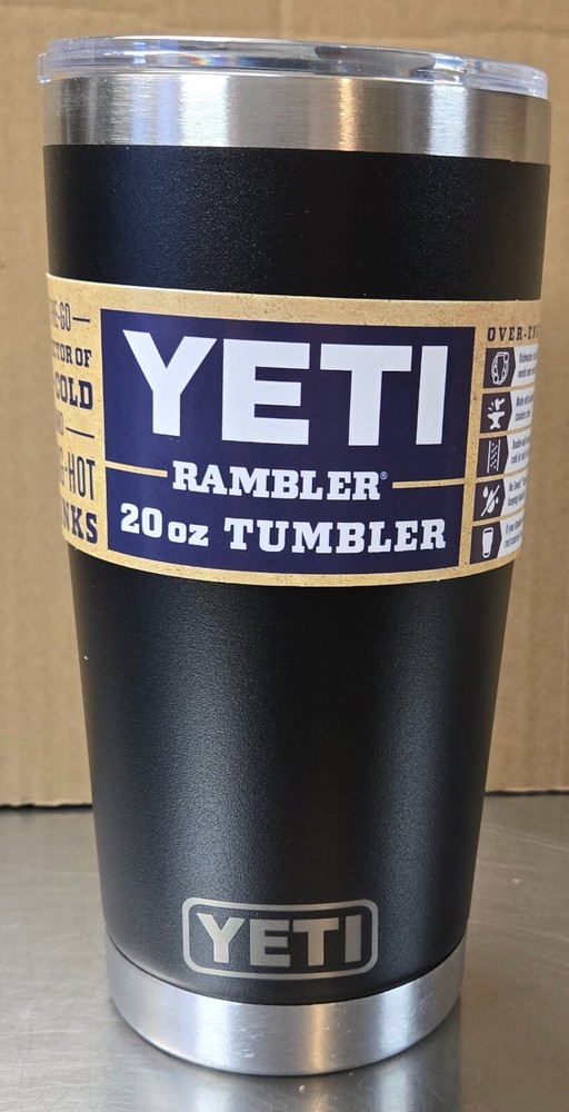 YETI Rambler 20oz Vacuum Insulated Stainless Steel Tumbler in Black #32 New