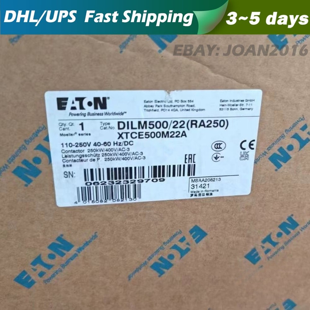 1pc New EATON DILM500/22(RA250) High current contactor