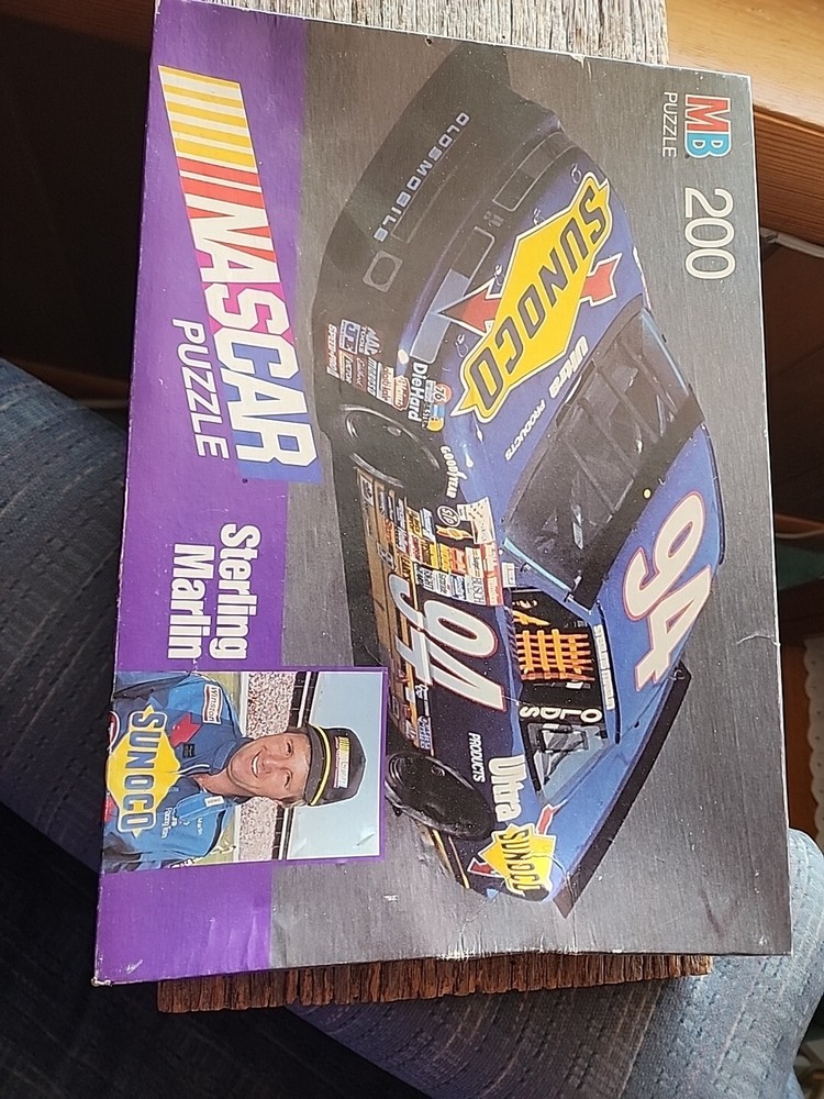 Sterling Marlin NASCAR 200-Piece Puzzle Milton Bradley 1990 Sealed Free Shipping