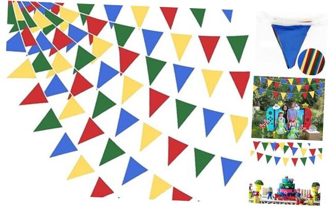 32Ft Super Mario Party Decorations Red Blue Yellow Green Red blue yellow green