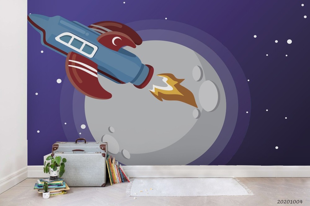 3D Space Rocket Planet Illustration Wall Murals Wallpaper Murals Wall Sticker 31