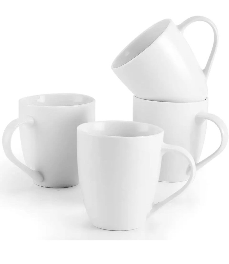 Coffee Mugs Set of 4, 16 Ounce Coffee Mugs W/Handles, Ceramic Classic