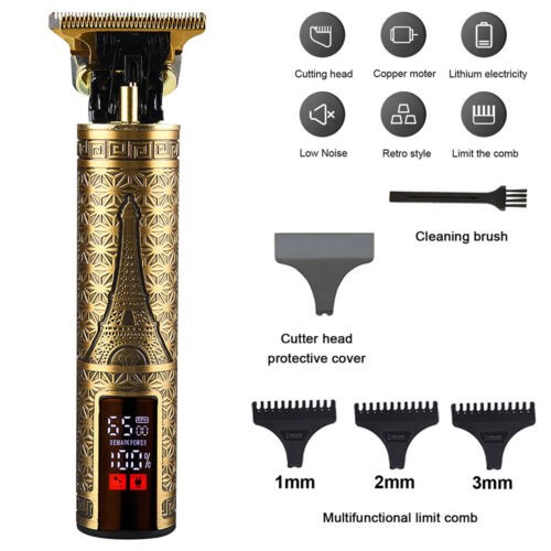 Men's Electric LCD Hair Clipper & Beard Trimmer with Shaving Machine