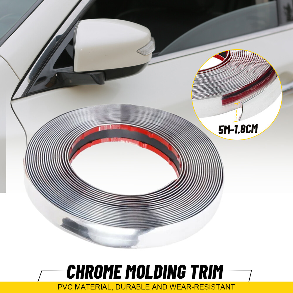 NEW 0.7in 16Ft Universal Car Chrome Moulding Trim Strip Door Guard Protector