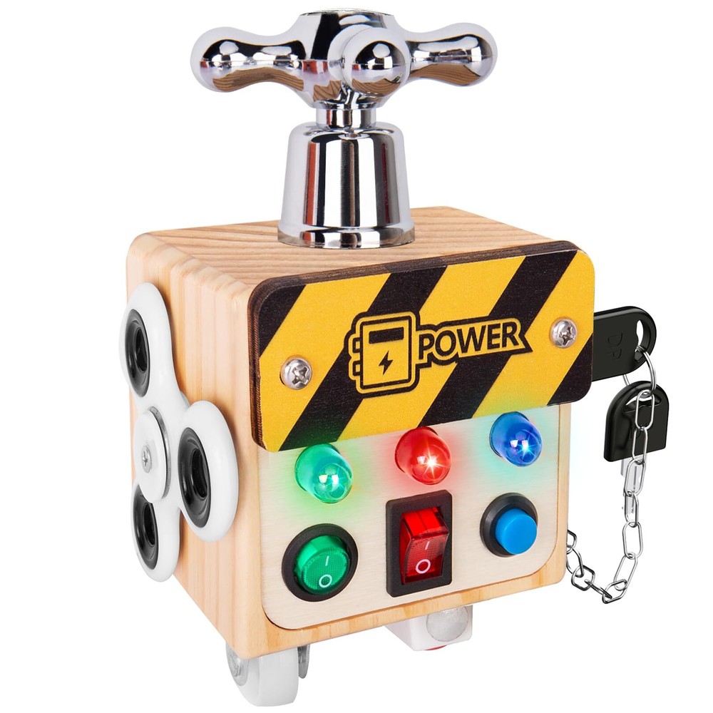 Zeoddler Toddler Toys for 1 2 3 Year Old LED Busy Cube for Kids Sensory Toys ...