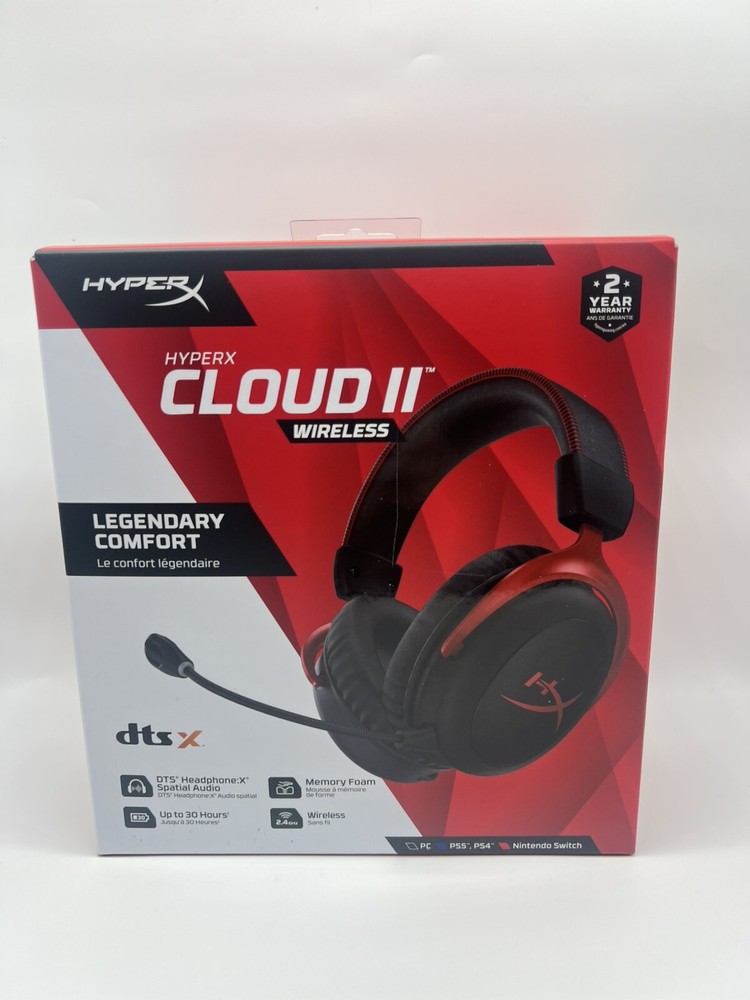 HyperX Cloud II Wireless Gaming Headset for PC PS5 PS4 Switch - Noise Cancelling Mic