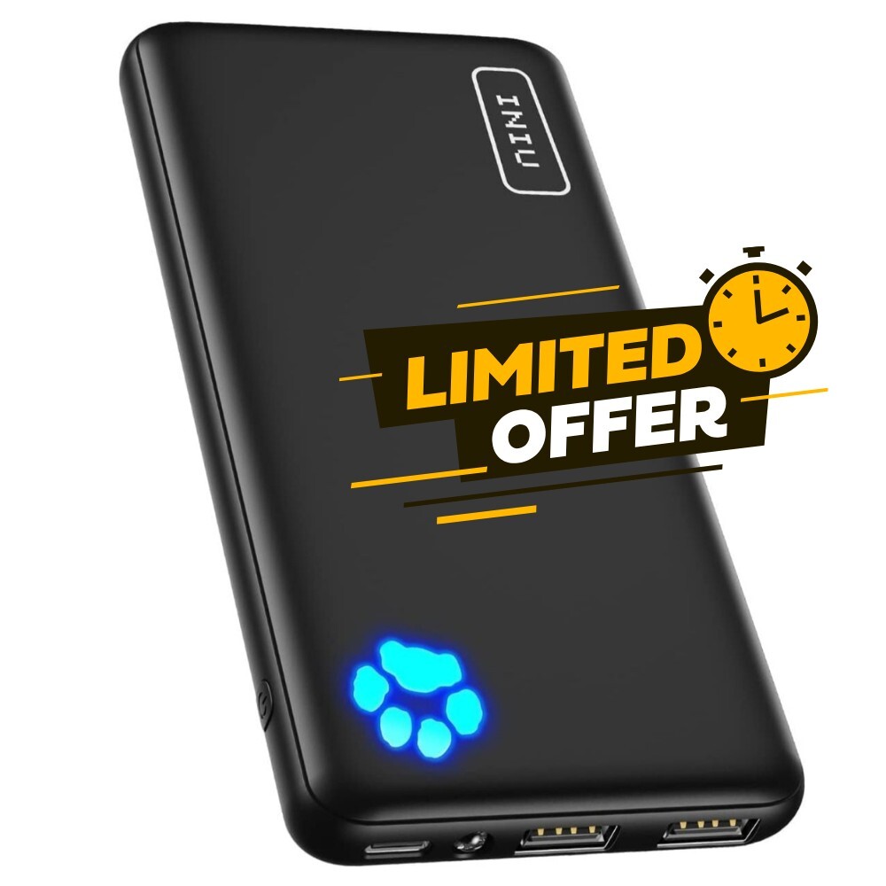 Portable Charger, Slimmest 10000mAh 5V/3A Power Bank, USB C in&out High-Speed...