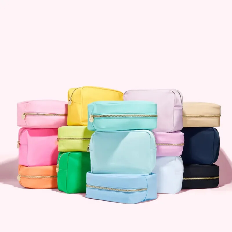 Nylon Pouch Makeup Cosmetic Bag Zipper Toiletries Organizer Bag For Women Travel