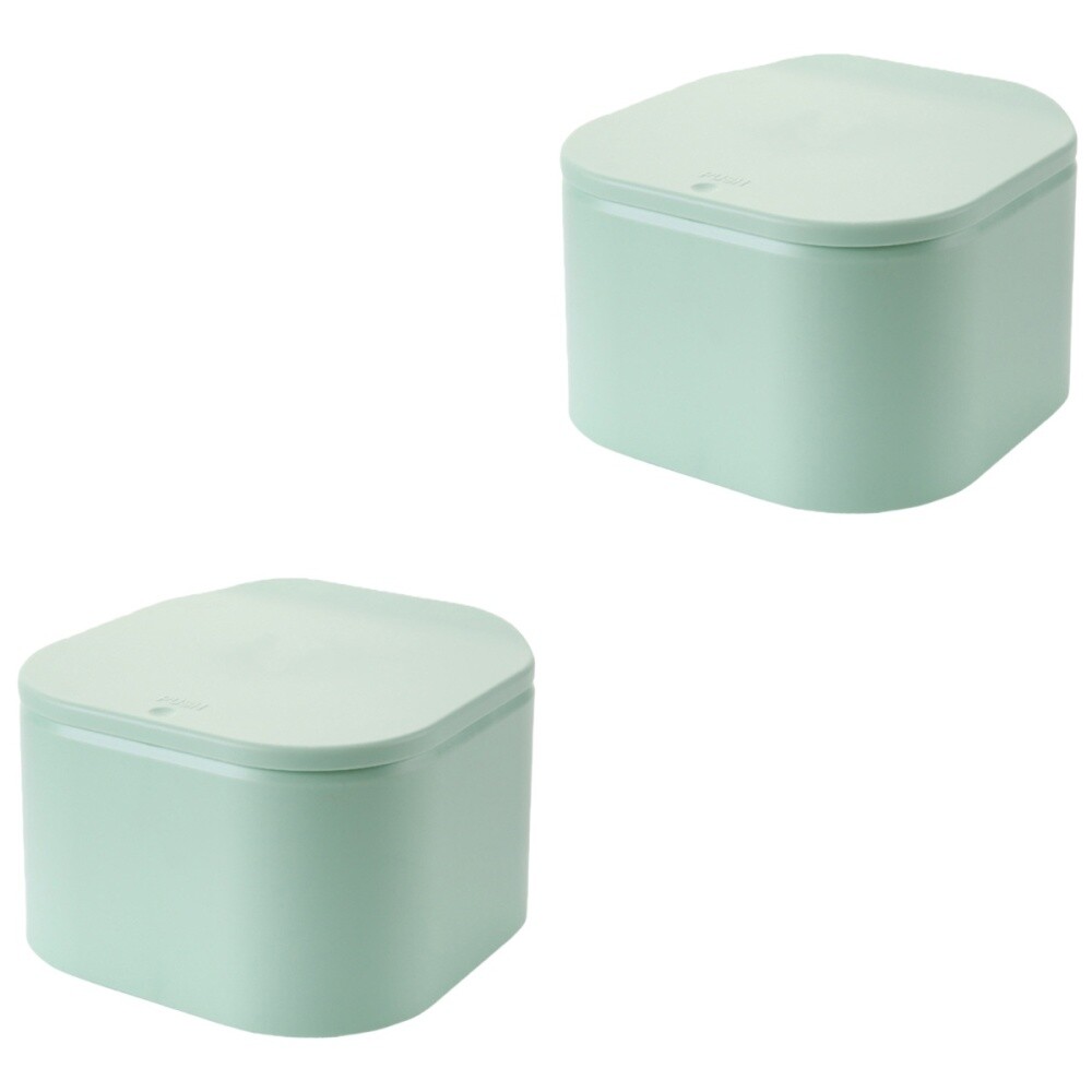 Set of 2 Rose Red Packaging Material Table Dustbin Coin Holder Garbage Box