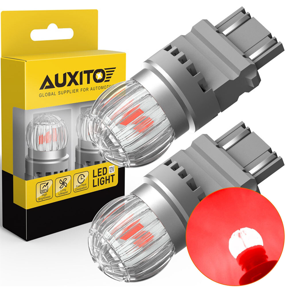 AUXITO Red Pure LED Stop Tail Brake Light Bulbs 3157 4157 3057 3156 3457 2X EOOH