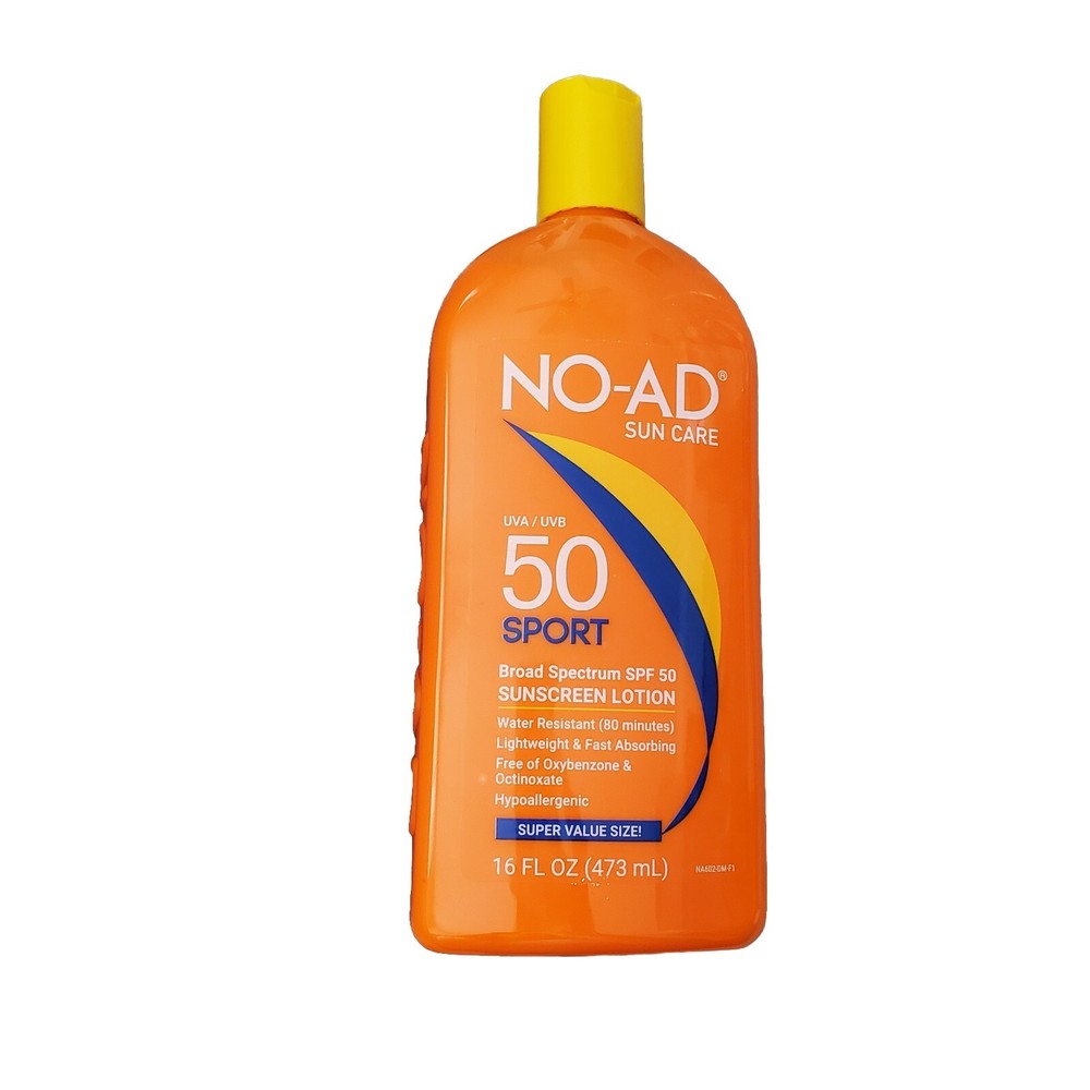 No-Ad Sport SPF 50 Sunscreen Lotion 16 Oz Sweat-Resistant Protection