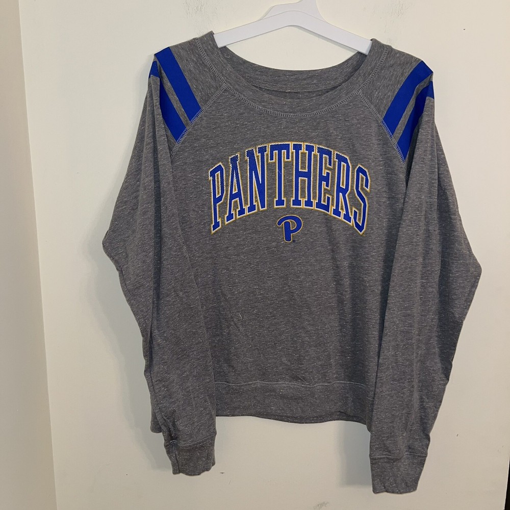 Pittsburgh Panthers NCAA Grey LS Tshirt Womens Size XL Blue Gold Pitt Basketball