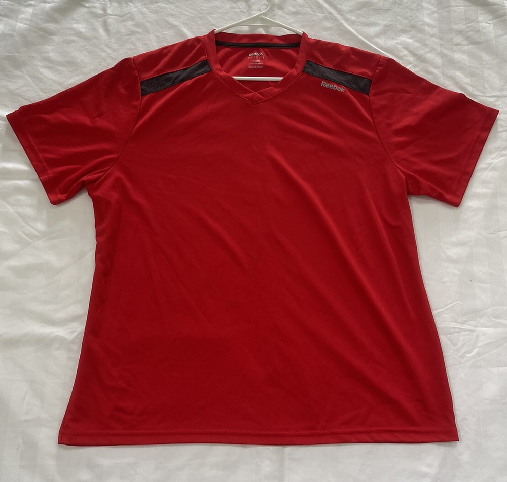 Reebok Mens Red Large Short Sleeve Tee Shirt