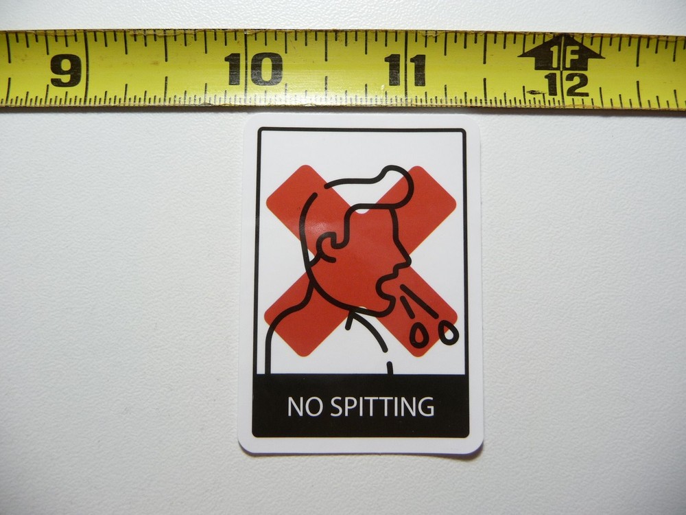No Spitting Policy Decal for Business Building Doors
