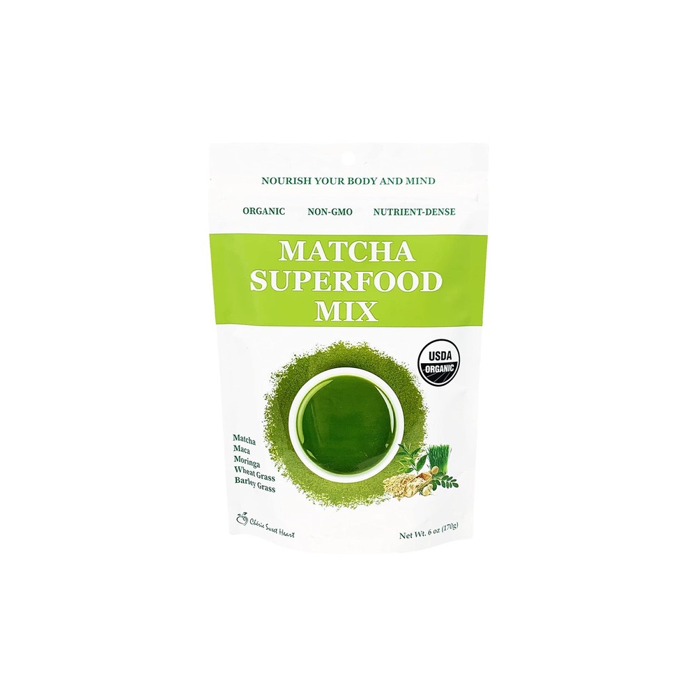 Cherie Sweet Heart Matcha Green Superfood Powder Mix Non-GMO Antioxidant Blend