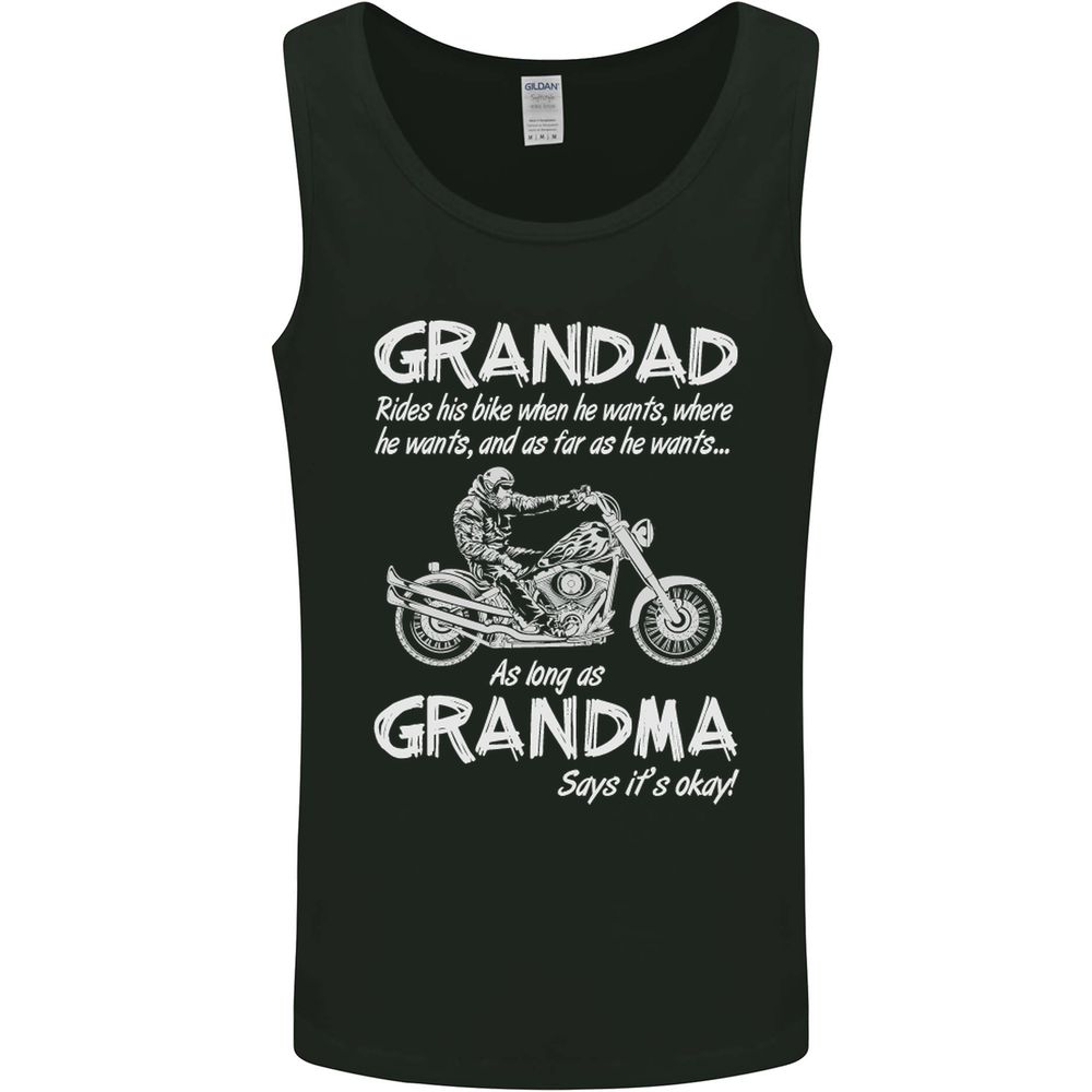 Grandad Grandma Biker Motorcycle Motorbike Mens Vest Tank Top