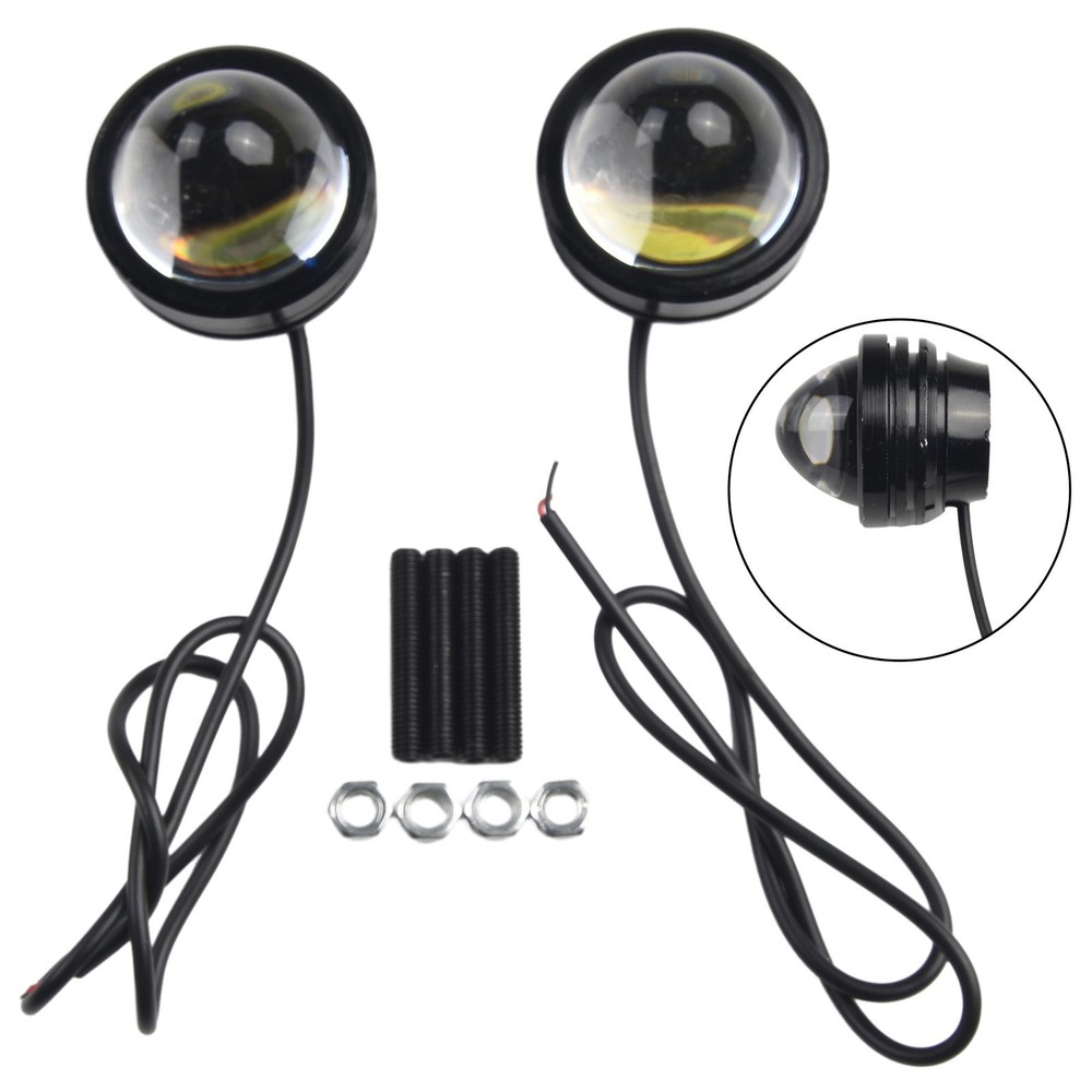 Waterproof Fog Light White 1 Pair 12V-24V Anti-fog Bull Eye High Power
