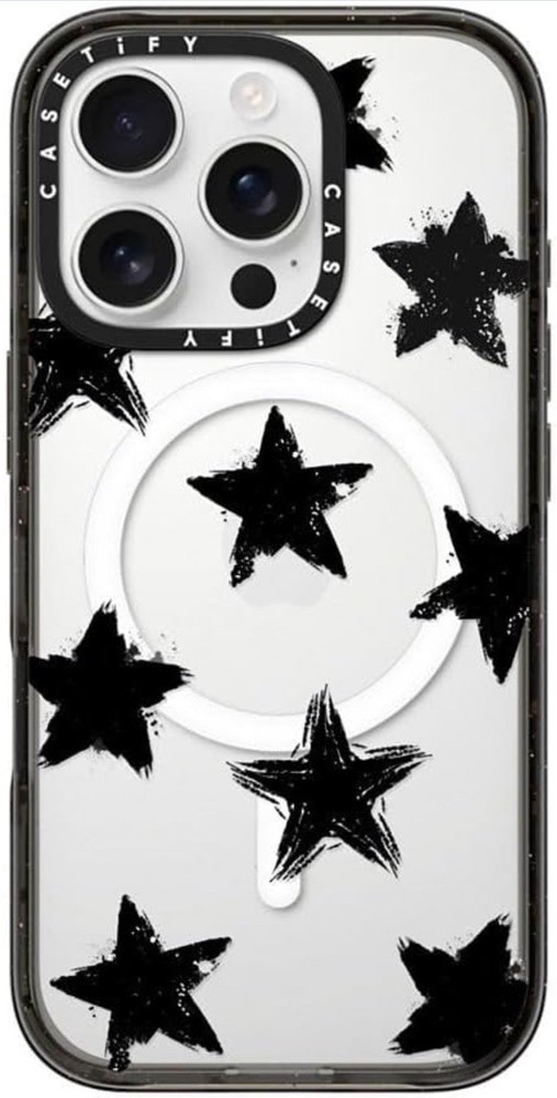 CASETiFY Impact Case for iPhone 16 Pro in Clear Black with Star Marks