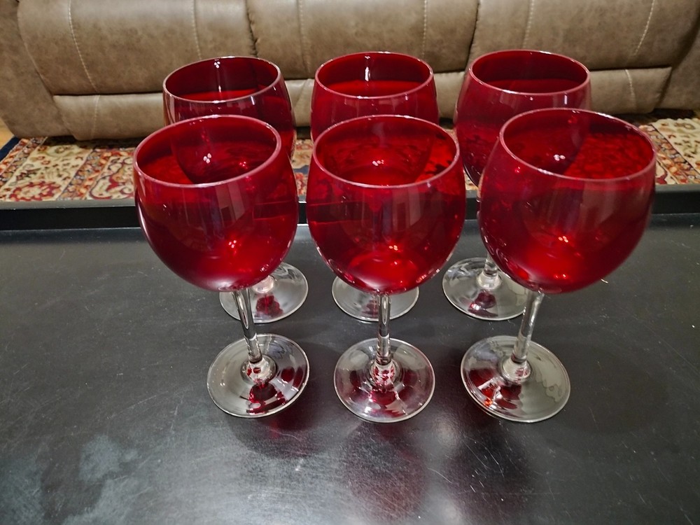 Elegant set of 6 Ruby Red Balloon  8