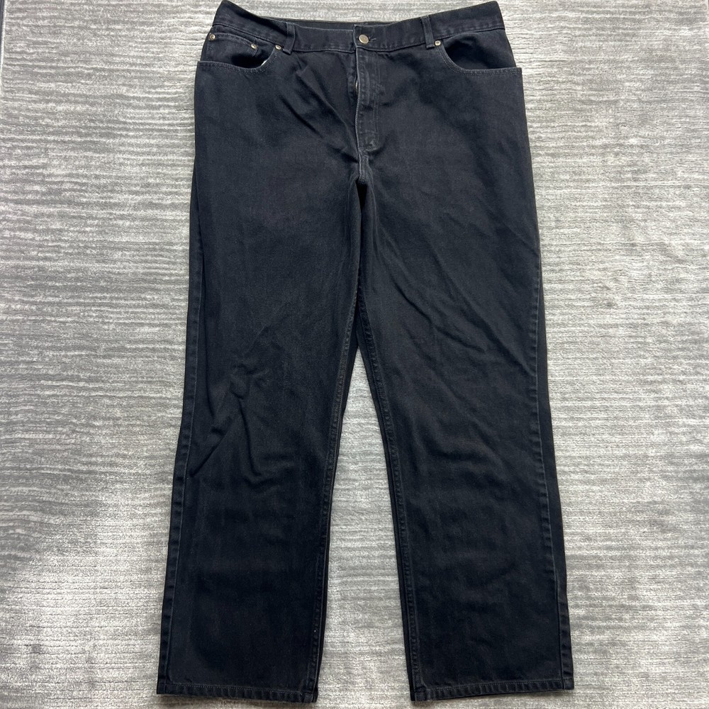 LL Bean Jeans Size 20 MT Womens Straight Leg Original Fit High Rise Black Denim