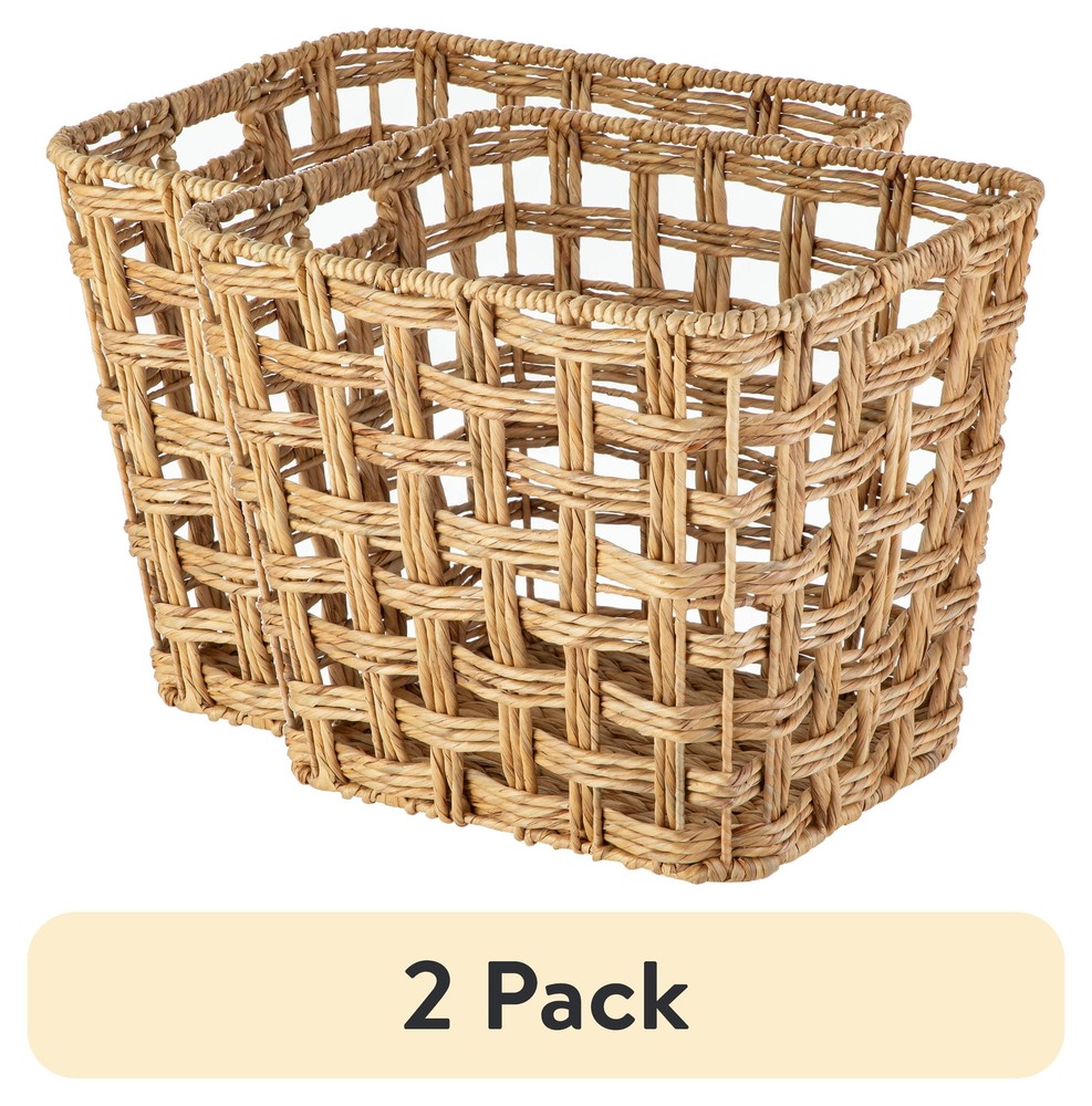 (2 pack) Better Homes & Gardens Extra Large Hyacinth Twist Storage Basket