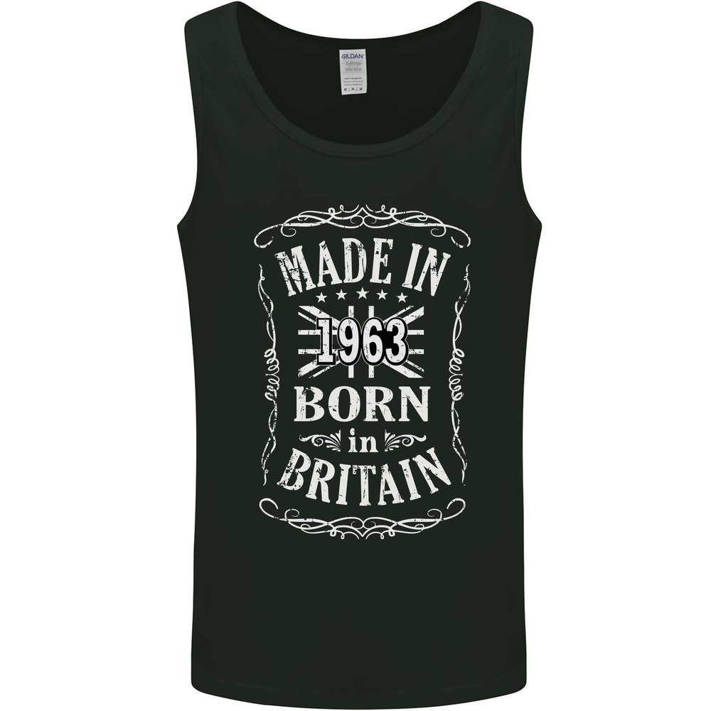 Born In Britain 62nd Birthday Made 1963 Mens Vest Tank Top