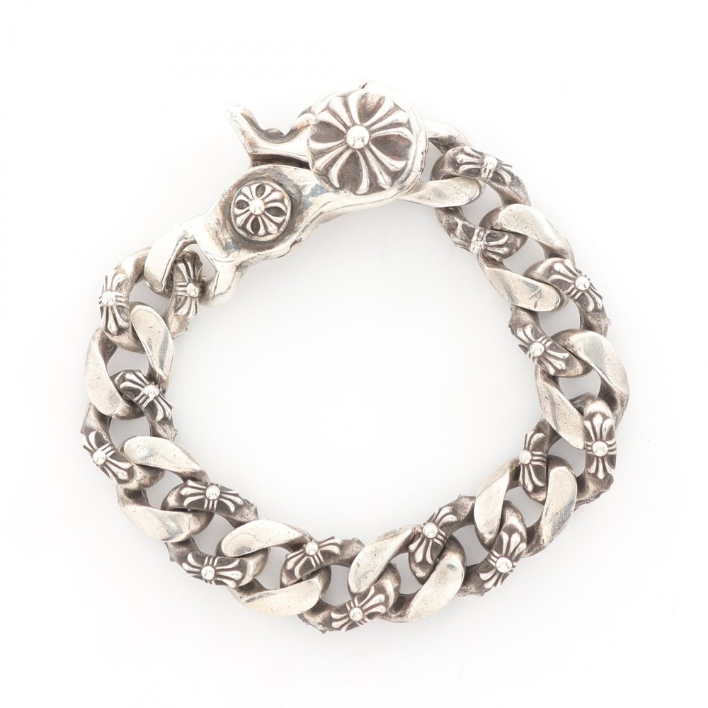 CHROME HEARTS Fancy Link Clip Old 15 LINK Bracelet Silver925 Used mens