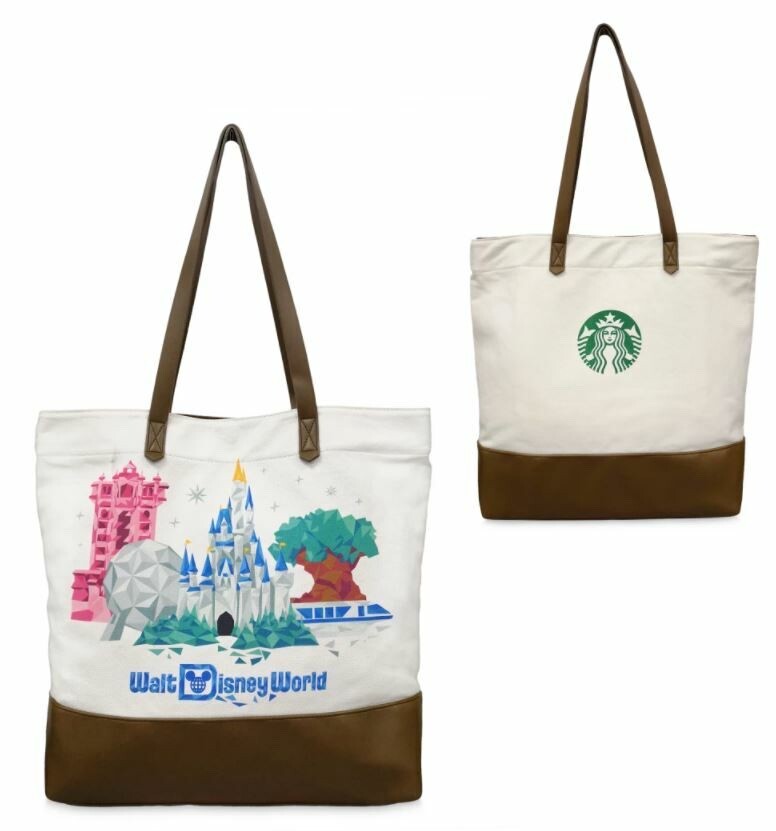 Disney Parks Walt Disney World Starbucks Canvas Tote Bag -- Brand New With Tag