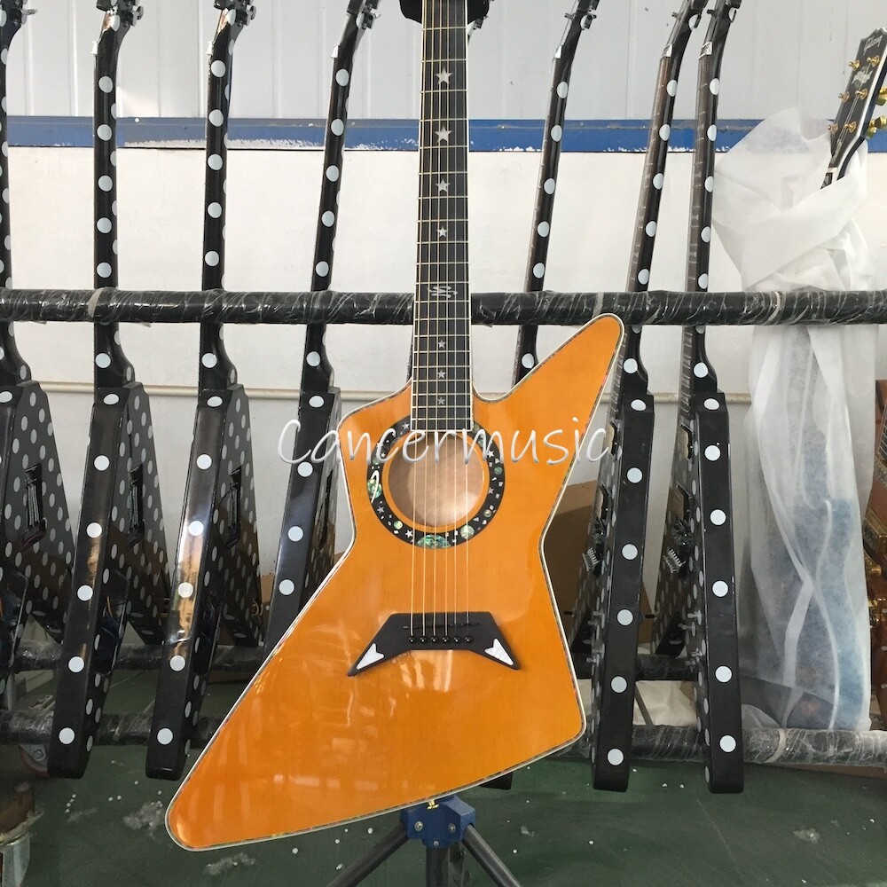 Hot Sale Vintage Natural Explorer EX90 Acoustic Guitar Scorpions Matthias Jabs