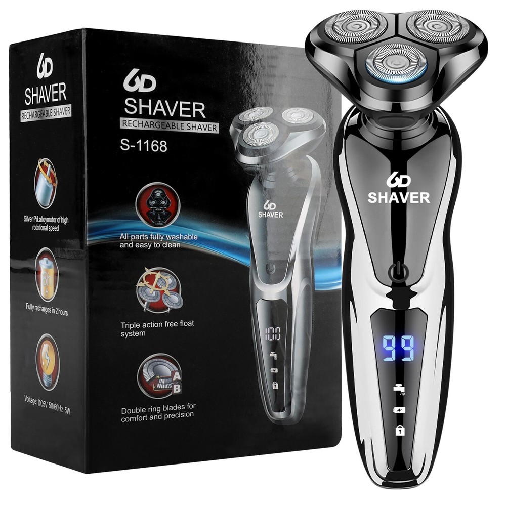 Men's USB Rechargeable Wet/Dry Rotary Shaver & Beard Trimmer