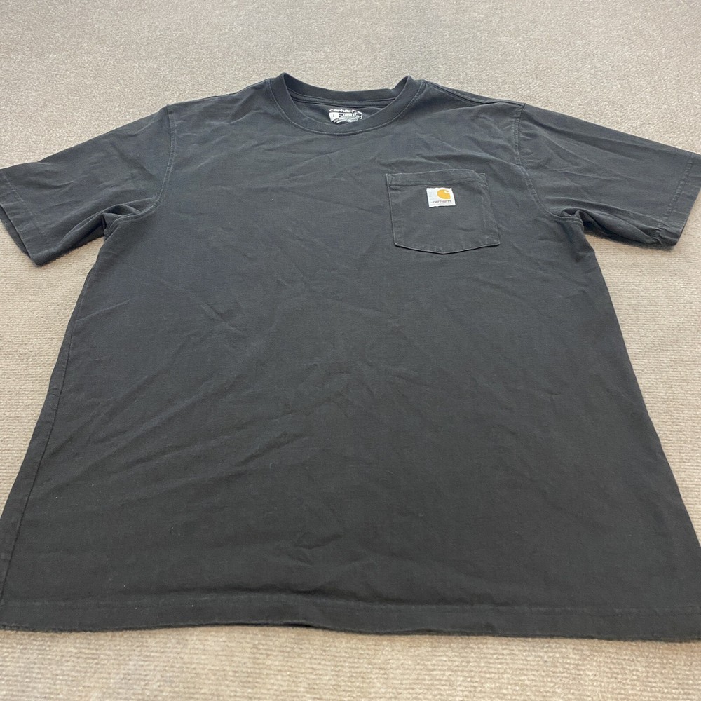Carhartt Shirt Mens Large Black Relaxed Fit Short Sleeve Pocket Tee