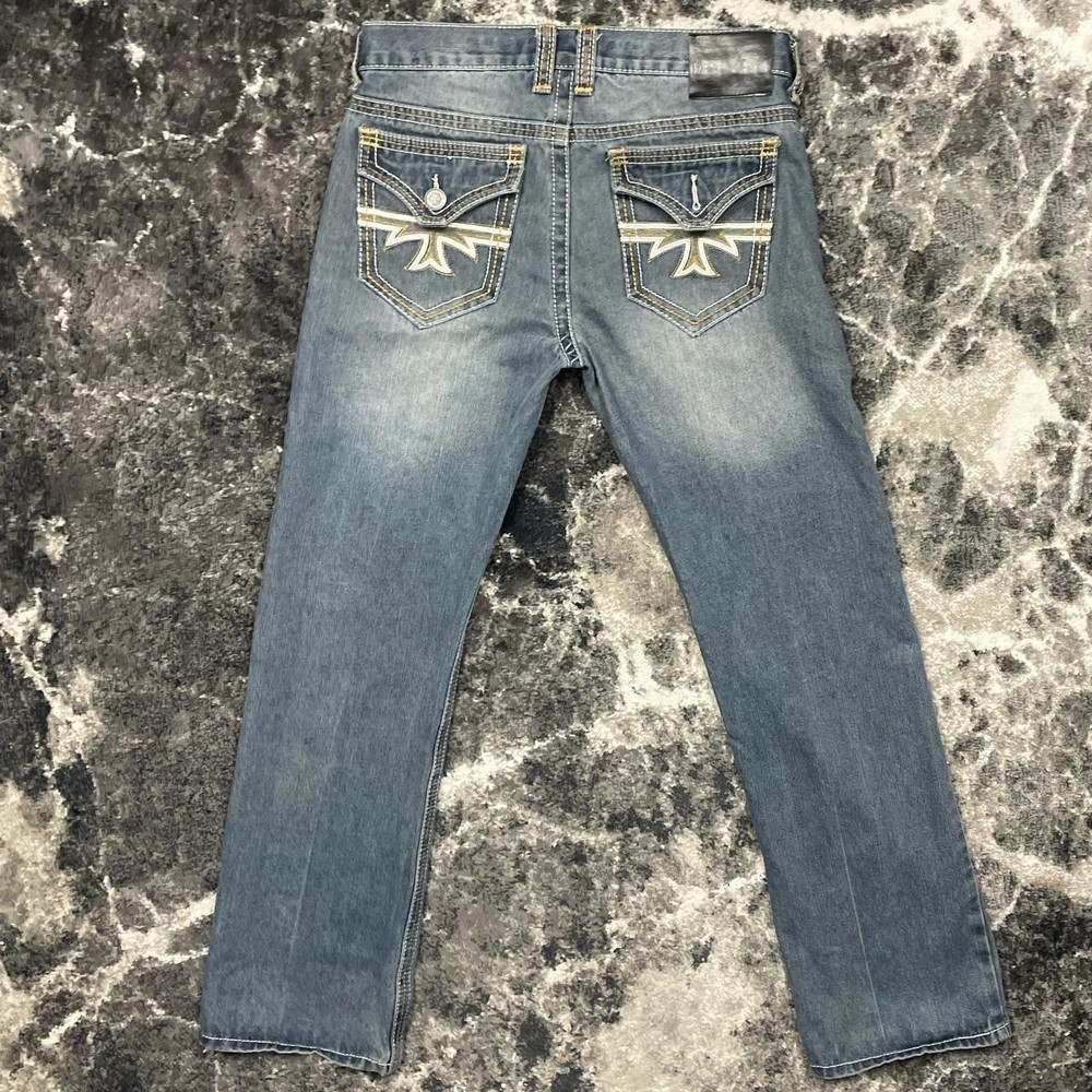 Y2K Jeans Mens 32x32 Xtreme Couture Baggy Pants Denim 90s Skater Embroidered