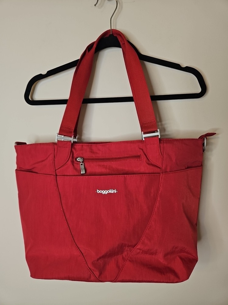 Bagellini Bag Tote Red Avenue Classic Elevated Basic Organizer Purse Minimalist