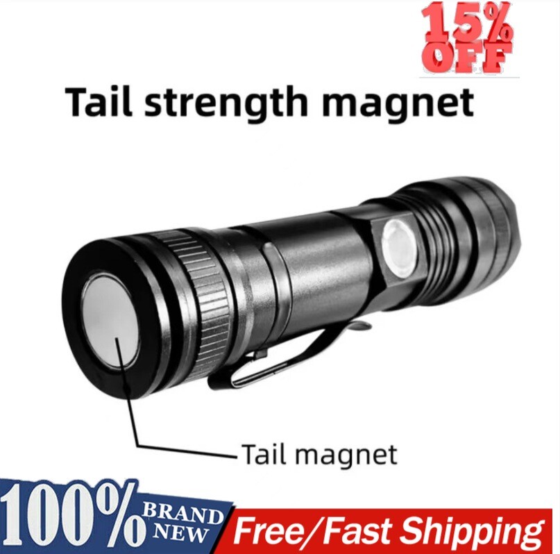 USB Rechargeable Magnetic Work Light with Telescopic Zoom Portable Design  